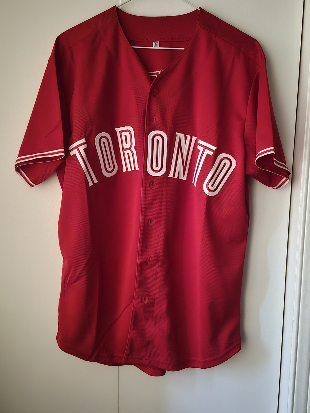 Toronto Blue Jays Inspired Red Men's Baseball Jersey SIZE S